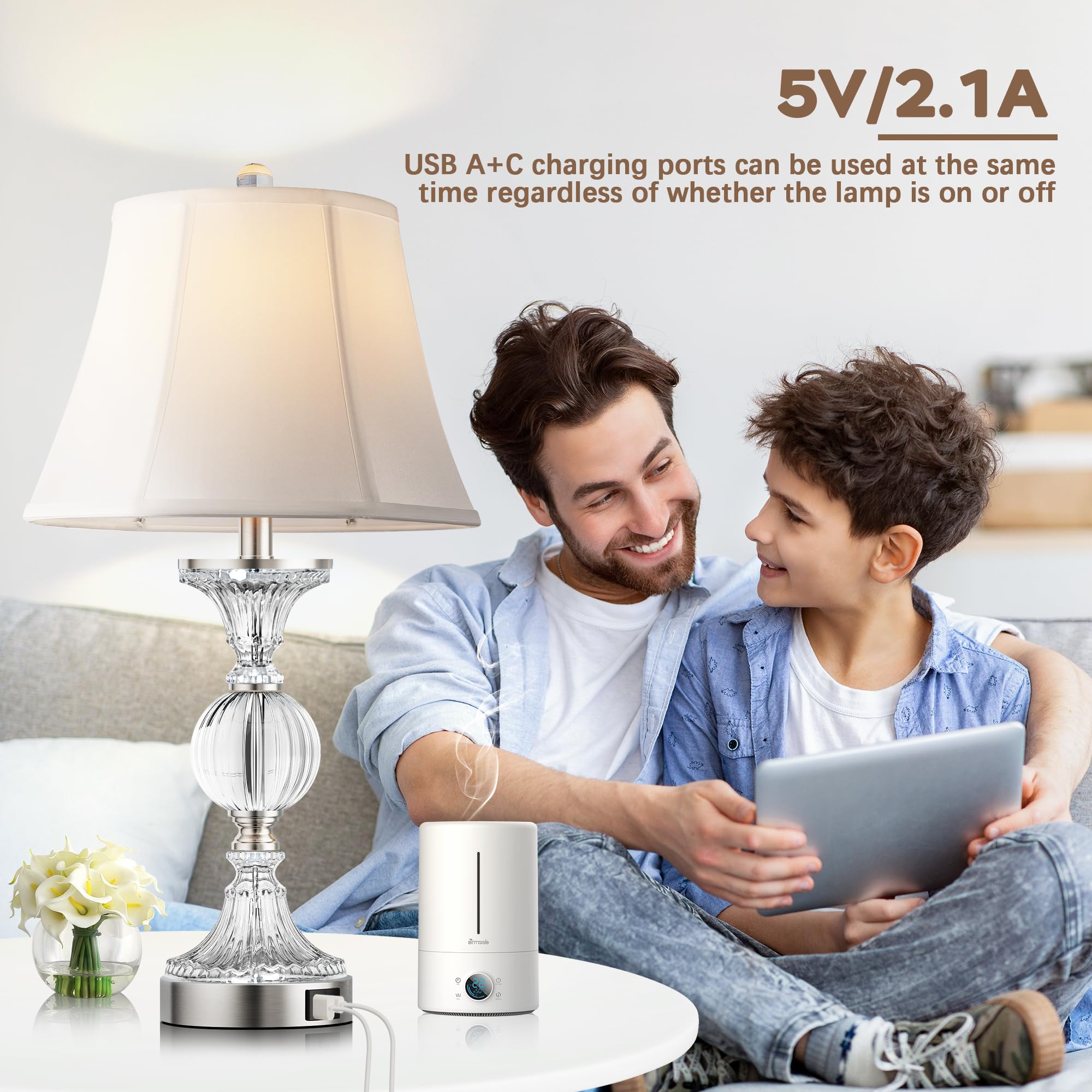 QiMH 3-way dimmable touch control for customizable brightness.