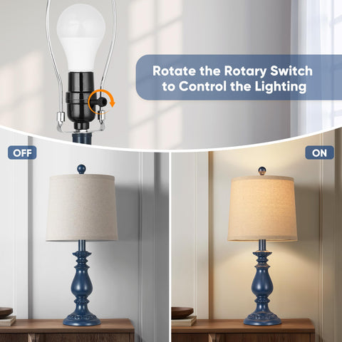 QiMH blue resin lamps with velvety surface ideal for modern vintage decor