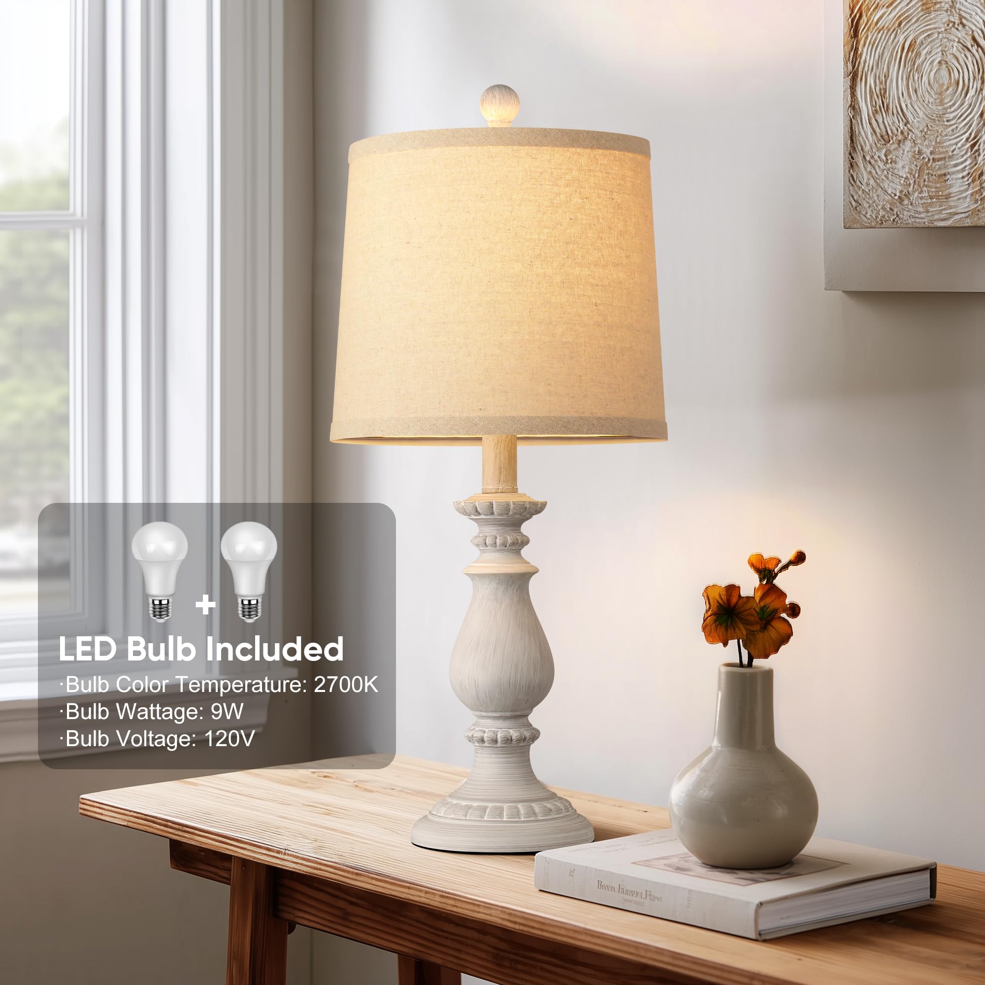 QiMH compact 22-inch lamp fits small spaces elegantly as a living room corner light.