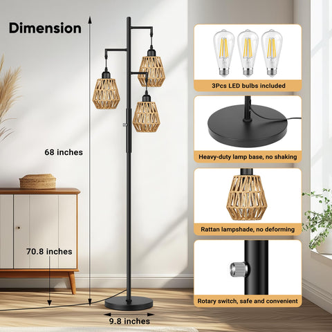 QiMH 68-inch height provides dramatic lighting reach.