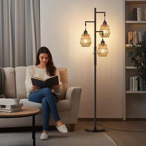 QiMH lamp includes 79-inch cord and pedal on-off switch.