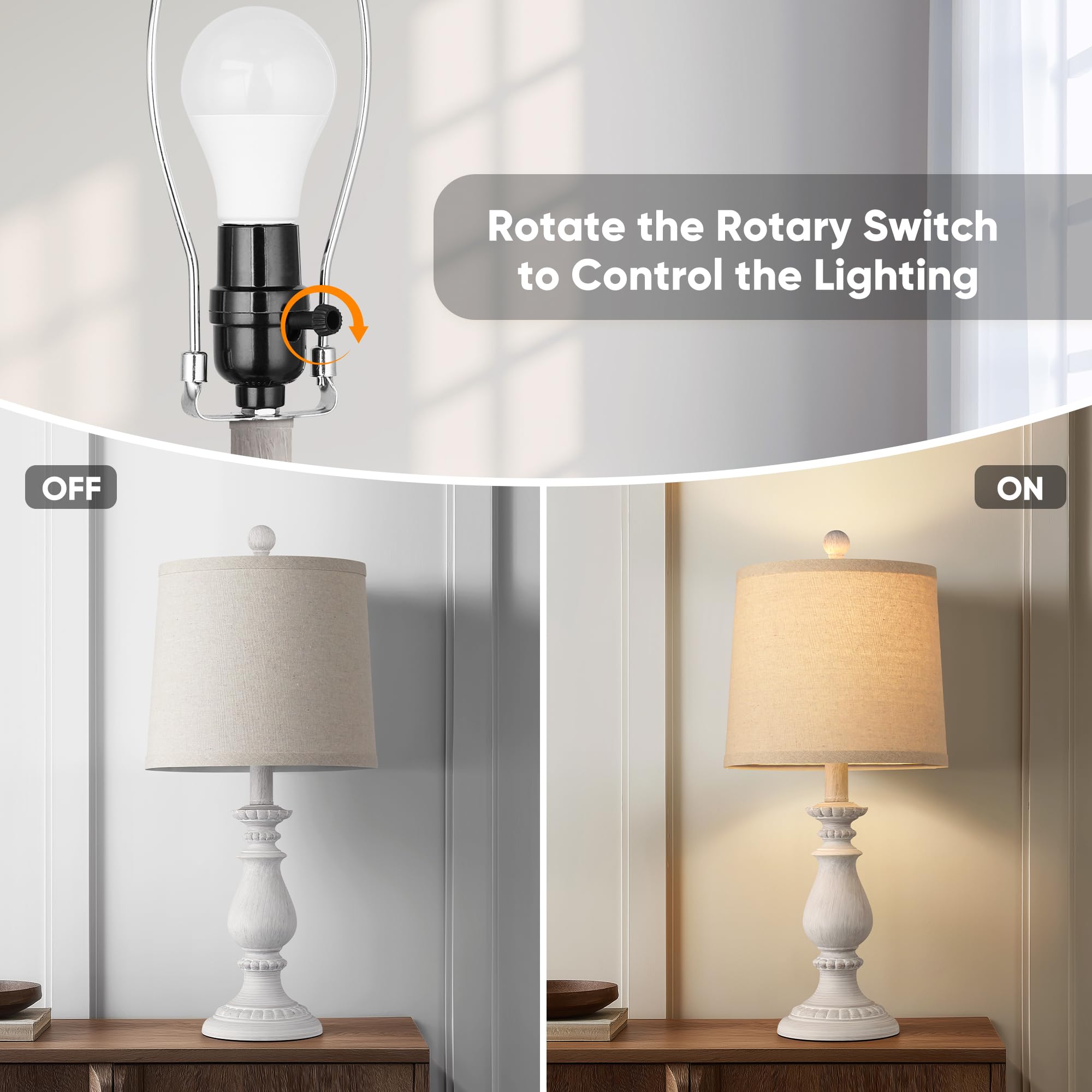 QiMH Farmhouse lamp ribbing detail emphasizes vintage charm and versatile decor pairing.