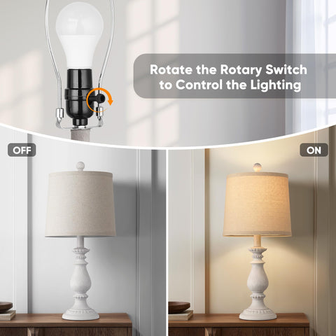 QiMH Farmhouse lamp ribbing detail emphasizes vintage charm and versatile decor pairing.