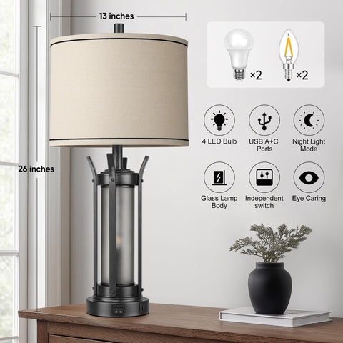 QiMH lamp includes energy-saving LED bulbs for cozy brightness