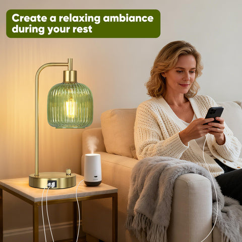 QiMH included LED bulbs 2700K deliver warm, comfortable room illumination.