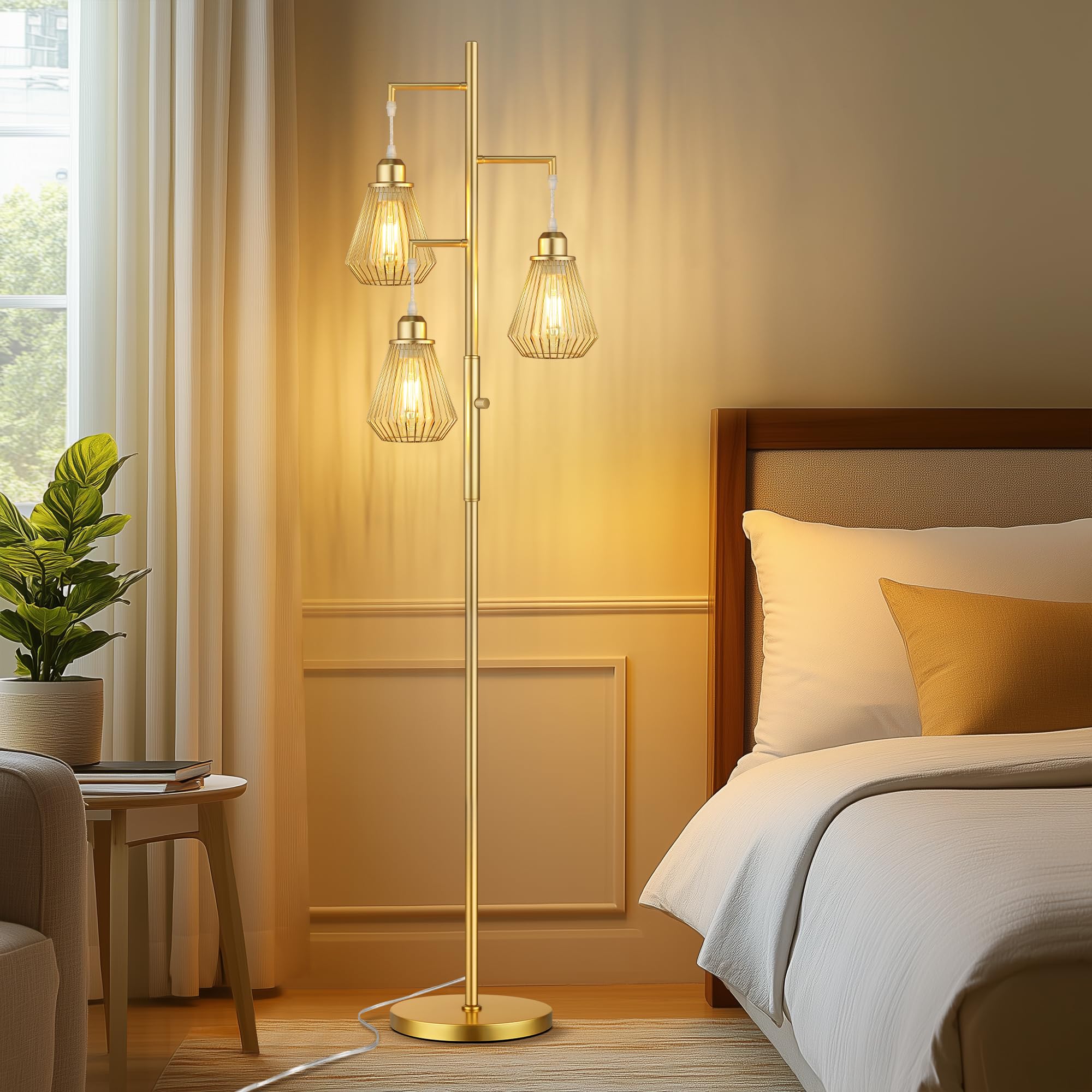 QiMH three LED bulbs emit warm 2700K glow for cozy seating areas