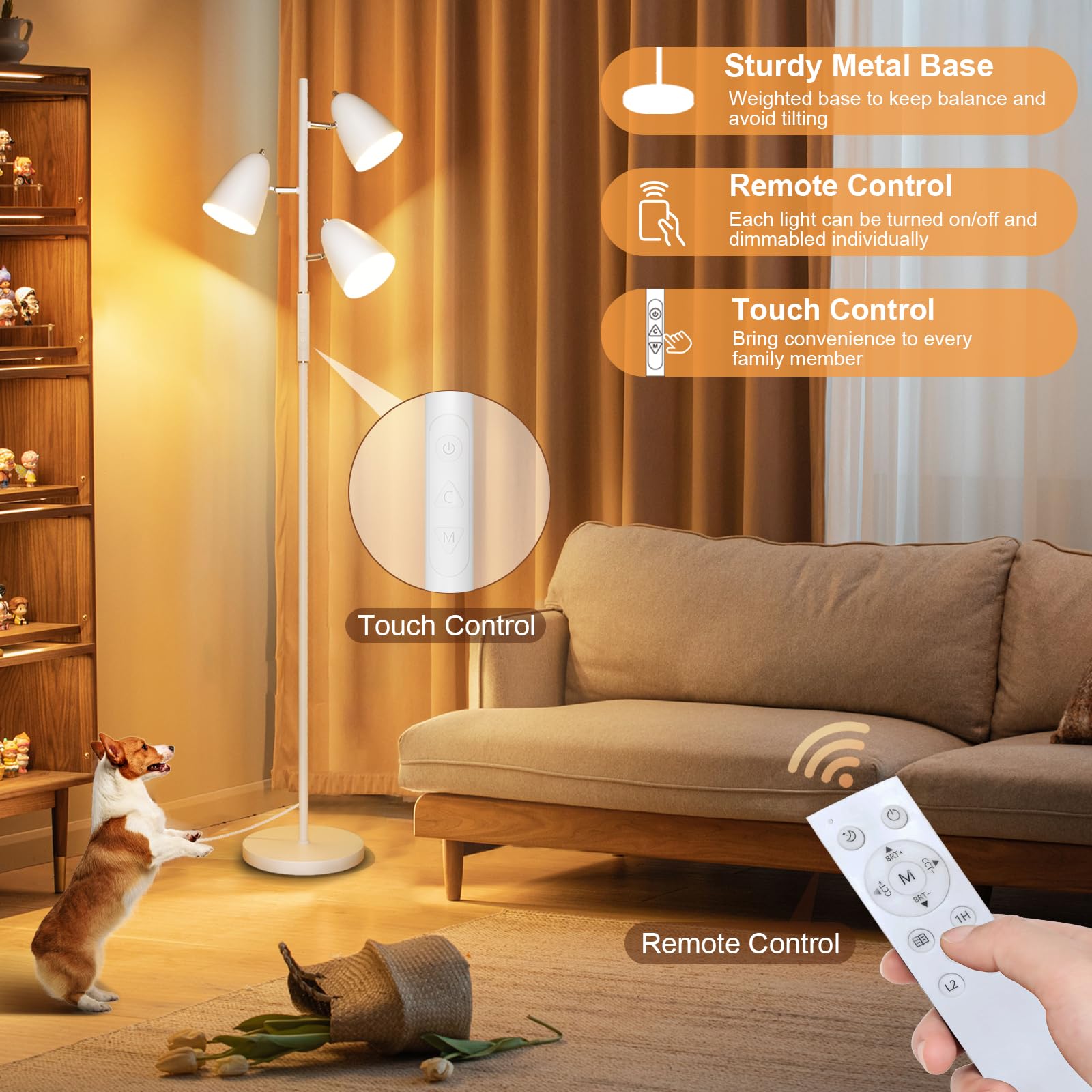QiMH four color temperatures range from warm to daylight for any mood.