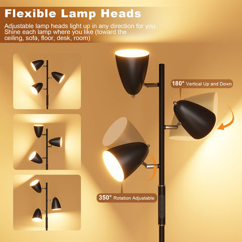 QiMH dimmable floor lamp offers stepless brightness for any mood.