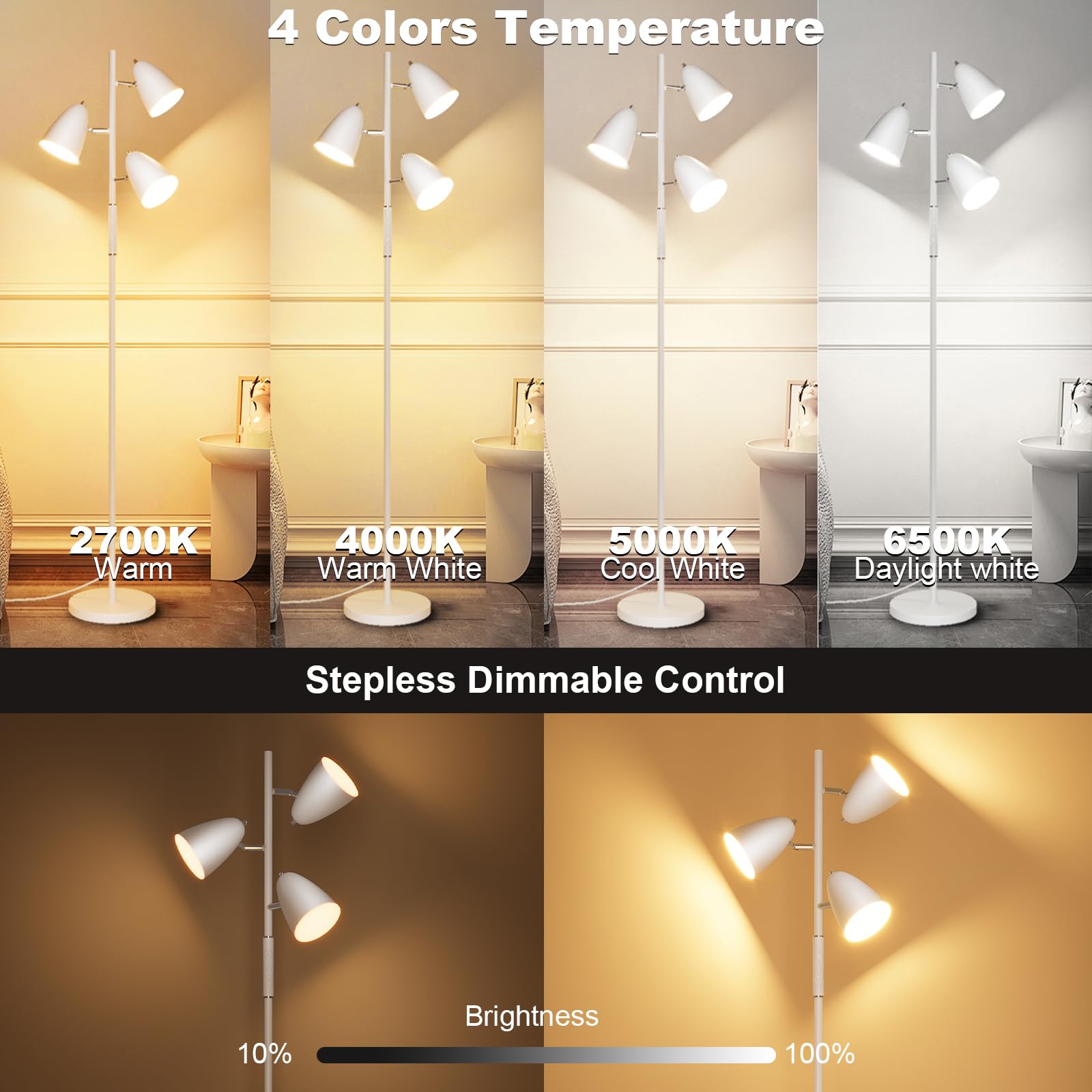 QiMH lamp showing remote control for quick brightness and temperature changes.