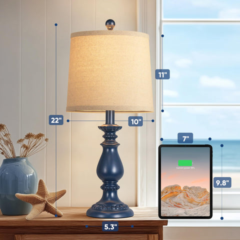 QiMH table lamps with linen shades diffuse warm light for relaxing evenings