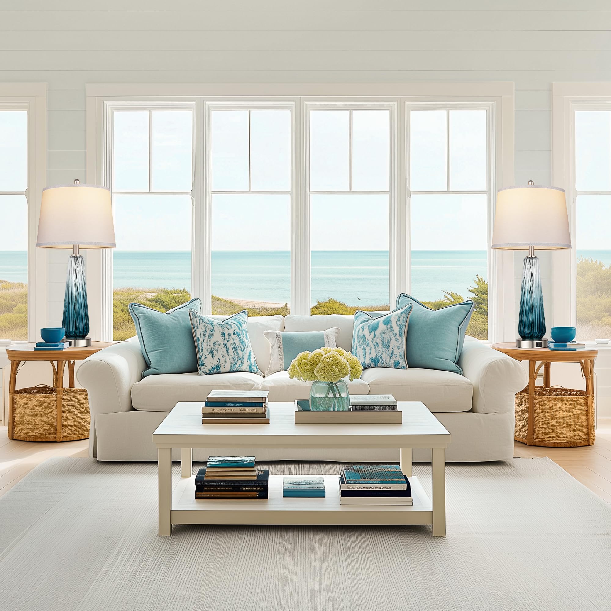 QiMH nightstand setup showing lamp as a stylish bedroom decor accent.