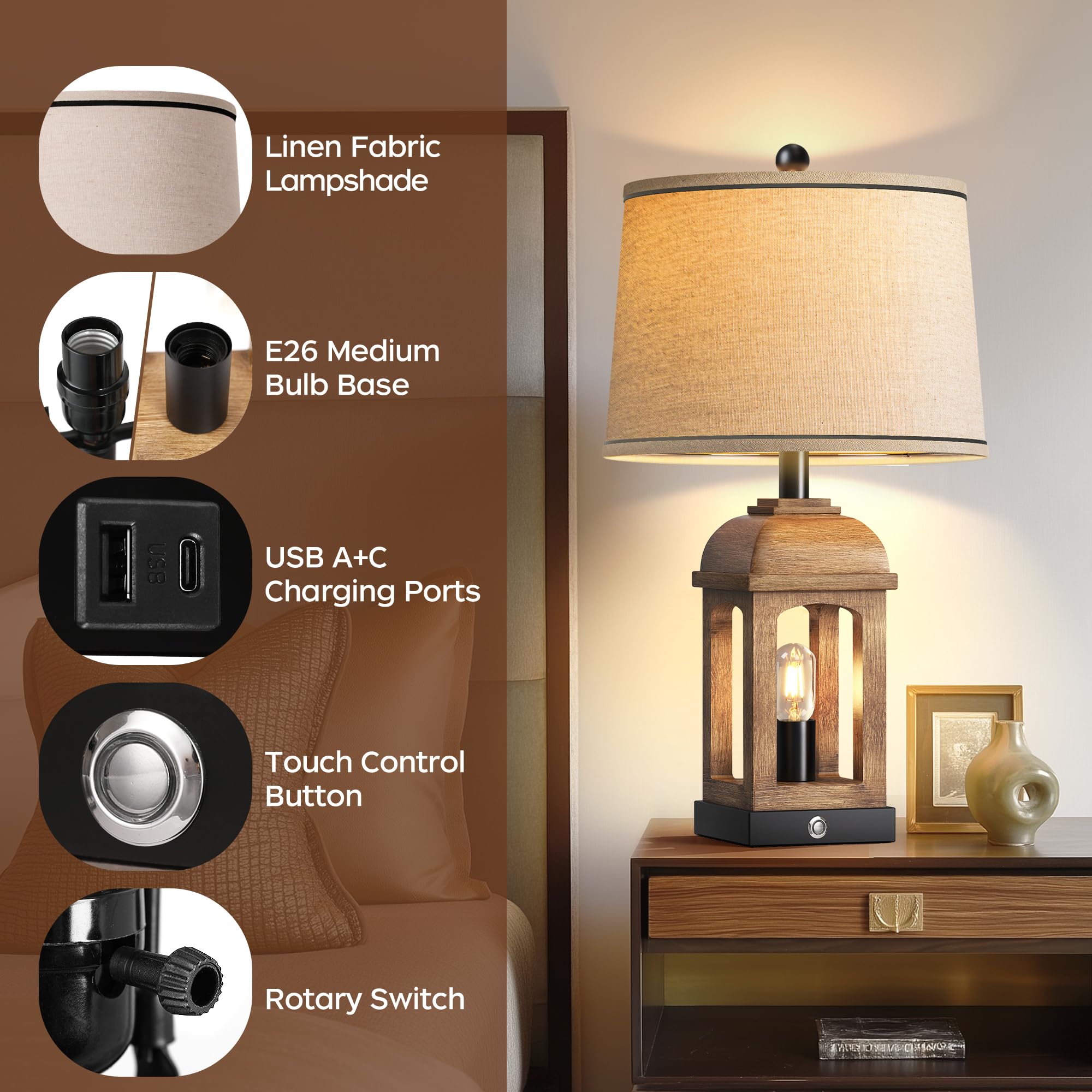 QiMH table lamp offers 3-way dimmable touch control for adaptable brightness