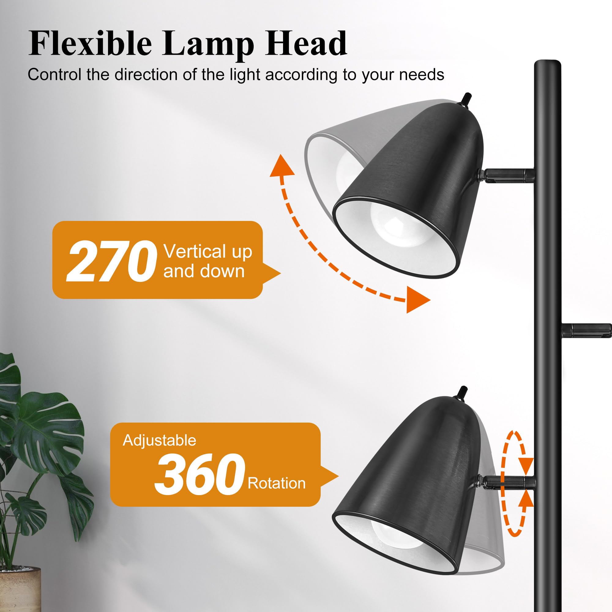 QiMH Tree Floor Lamp black sleek design complements modern interiors