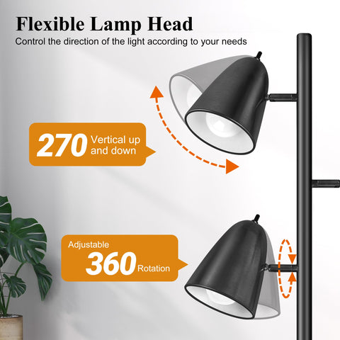 QiMH Tree Floor Lamp black sleek design complements modern interiors