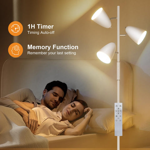 QiMH sturdy metal base keeps the tall lamp stable around kids and pets.