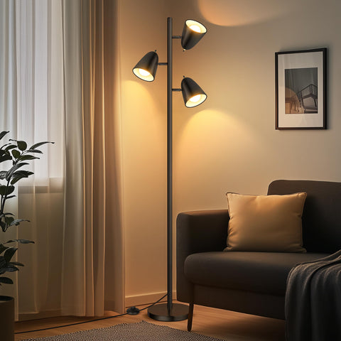 QiMH Tree Floor Lamp features metal shade for durable, refined look