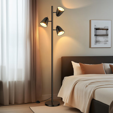 QiMH Tree Floor Lamp fits into narrow corners under seating