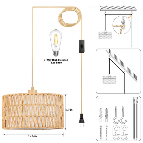 Qingmiao includes 3-way dimmable LED bulb for adjustable mood.