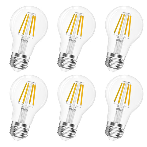 Qingmiao A19 Edison filament bulb with clear glass for vintage ambiance.