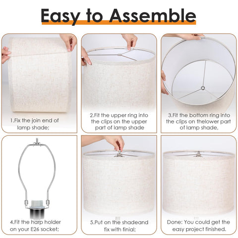 Qingmiao beige replacement lamp shades for table and floor lamps