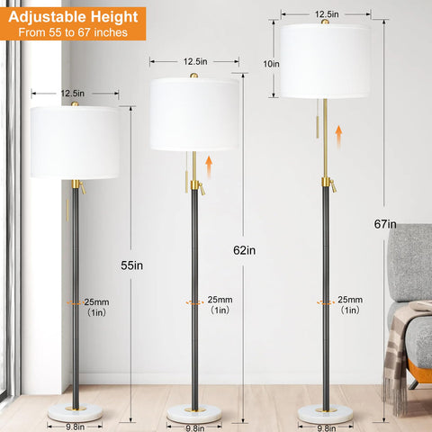 Qingmiao black-gold floor lamp pole adds modern style to any room.