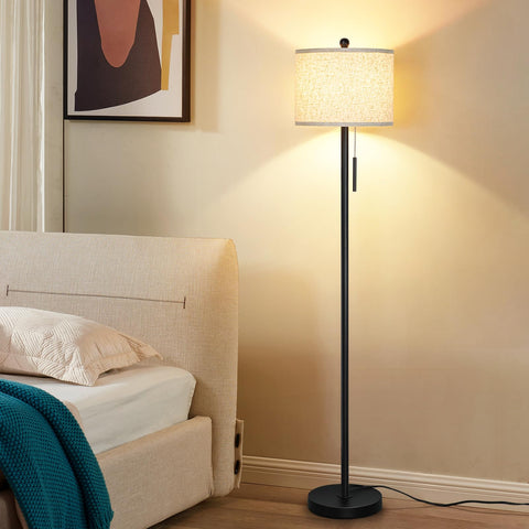 Qingmiao floor lamp placed beside seating creates focused lighting.