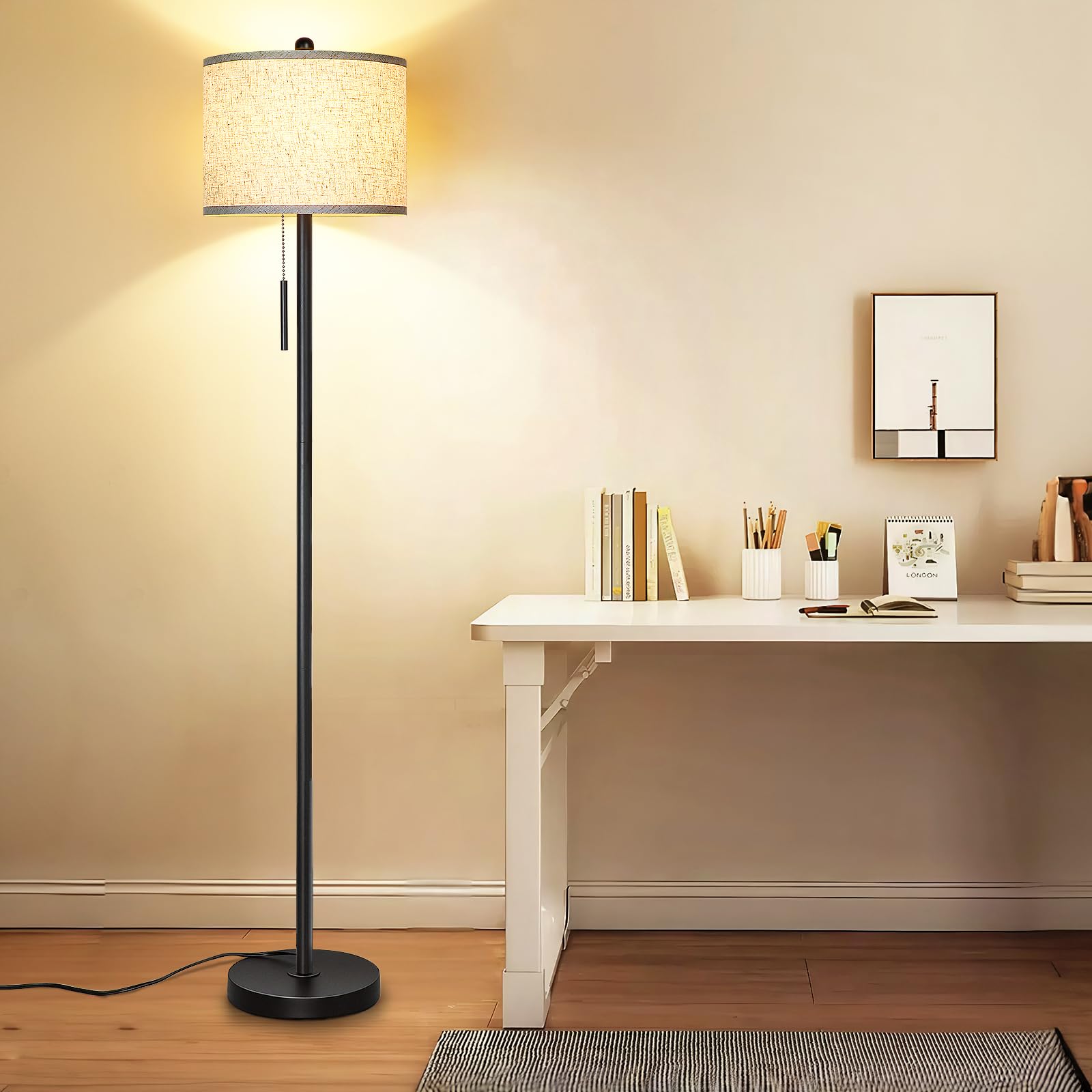 Qingmiao pull-chain operation enables quick brightness adjustments.