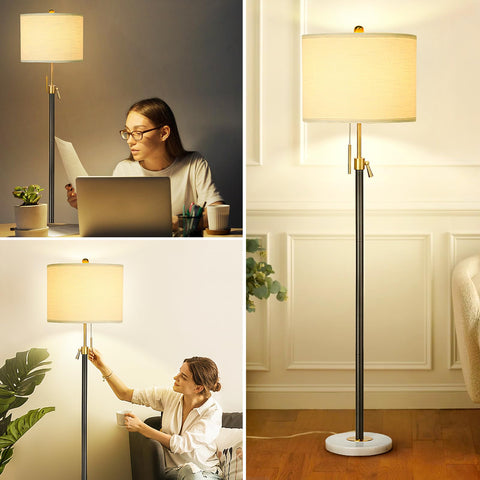 Qingmiao sturdy marble-base floor lamp resists tipping in busy homes.