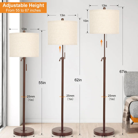 Qingmiao linen-shade assembly enhances soft ambience in any room.