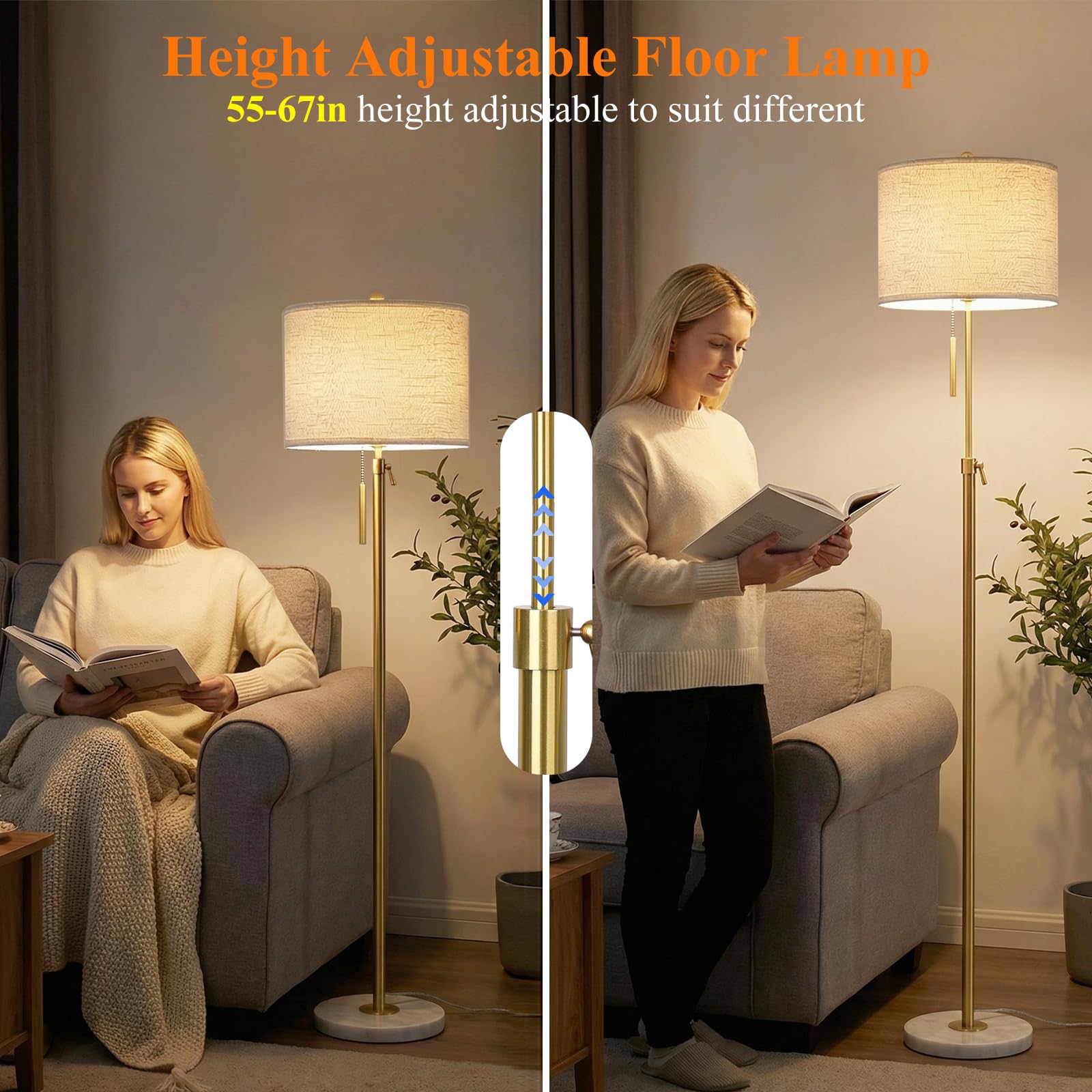 Qingmiao marble base floor lamp showcases premium materials for durable decor.