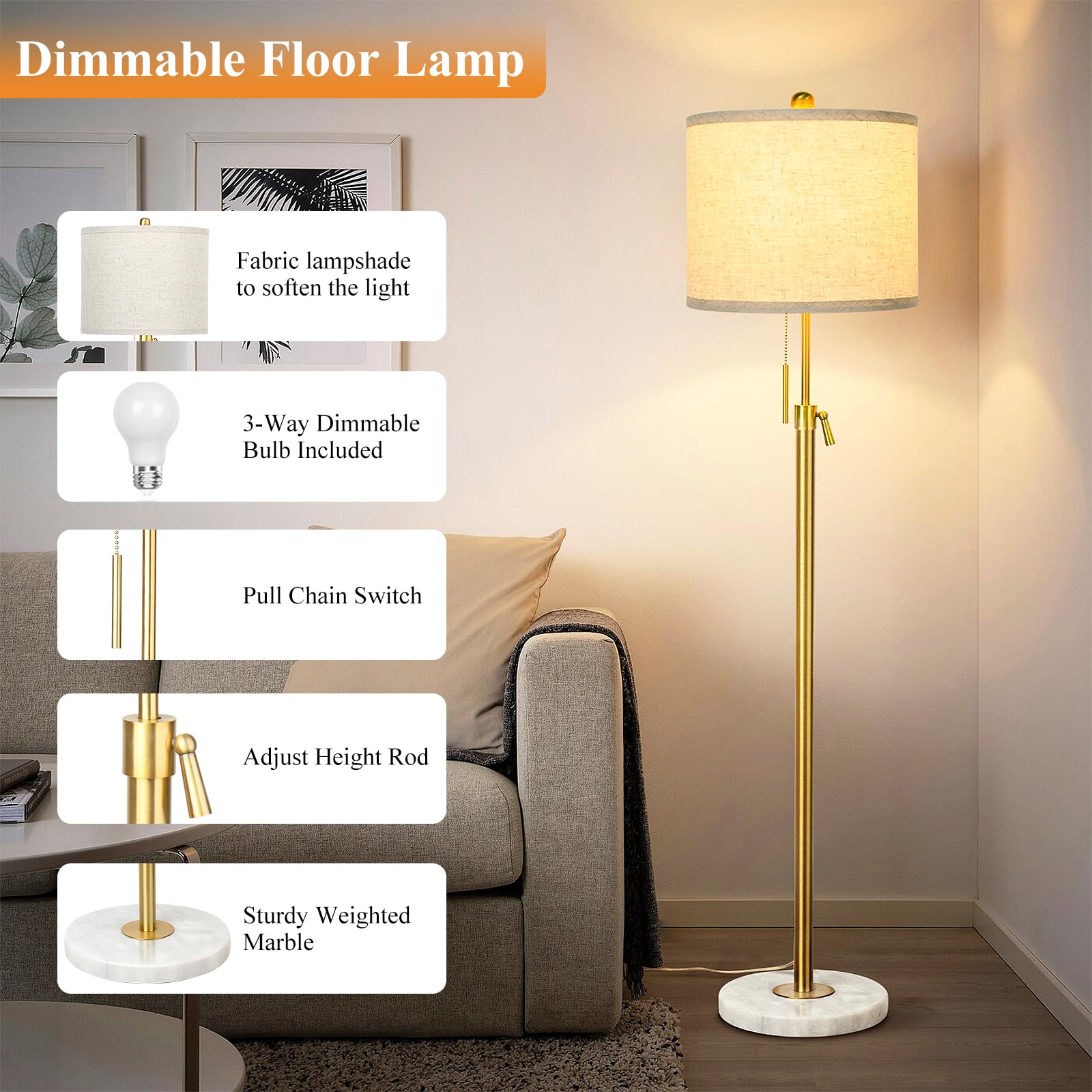 Qingmiao pull chain switch offers easy brightness control.