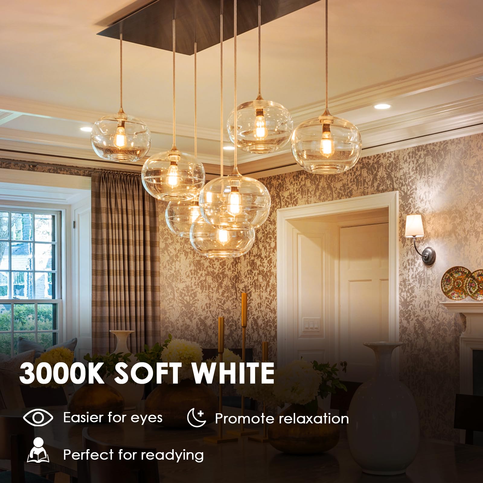 Qingmiao bulb in a wall sconce with soft white glow.