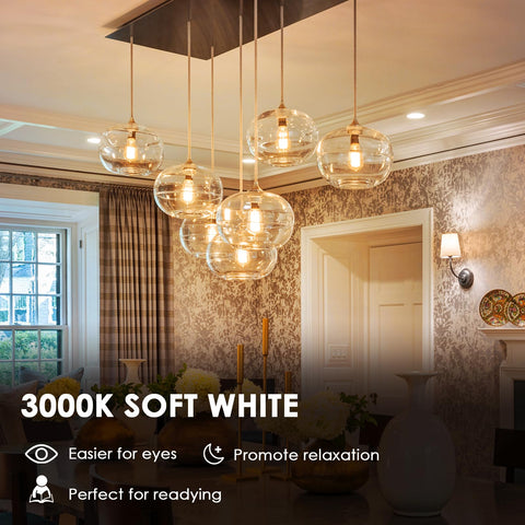 Qingmiao bulb in a wall sconce with soft white glow.