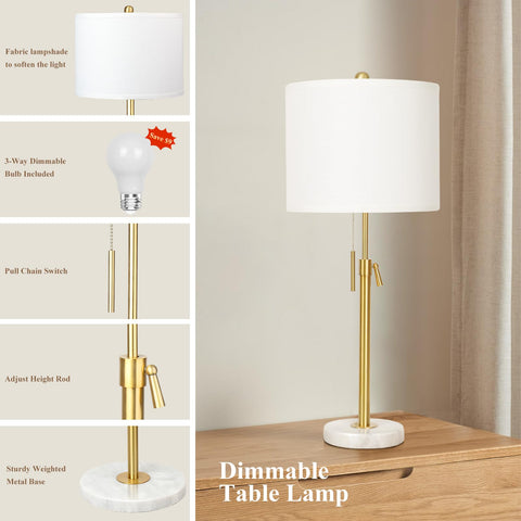 Qingmiao table lamp pull chain switch enables simple brightness control.