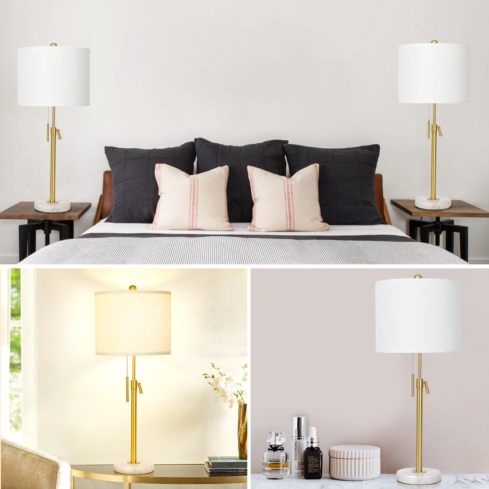 Qingmiao table lamp set of 2 for bedrooms or living rooms.