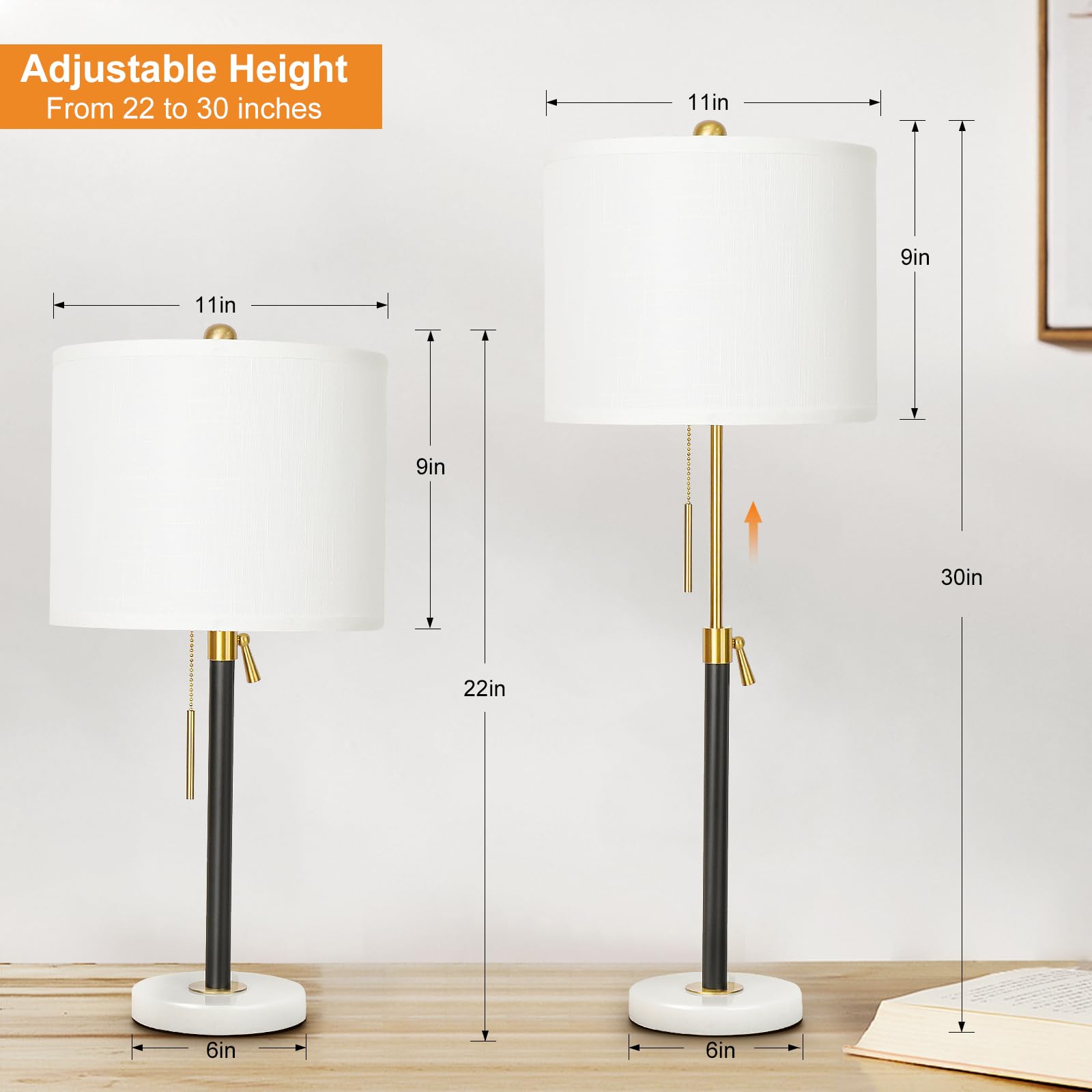 Qingmiao table lamp linen shade close-up showing soft light diffusion.