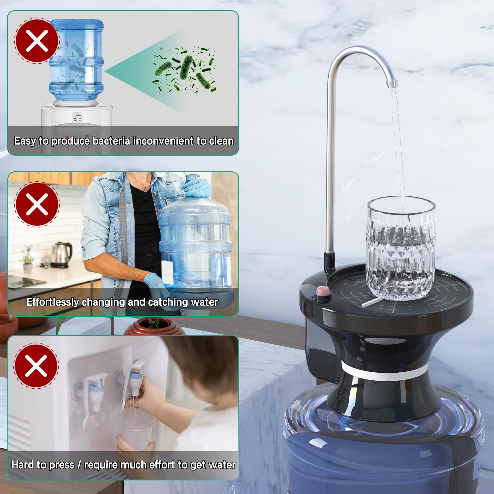 QIQU fits 55–60 mm jug cap without tools.