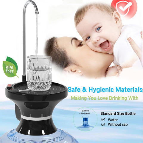 QIQU USB pump in auto-dispense mode with cup.