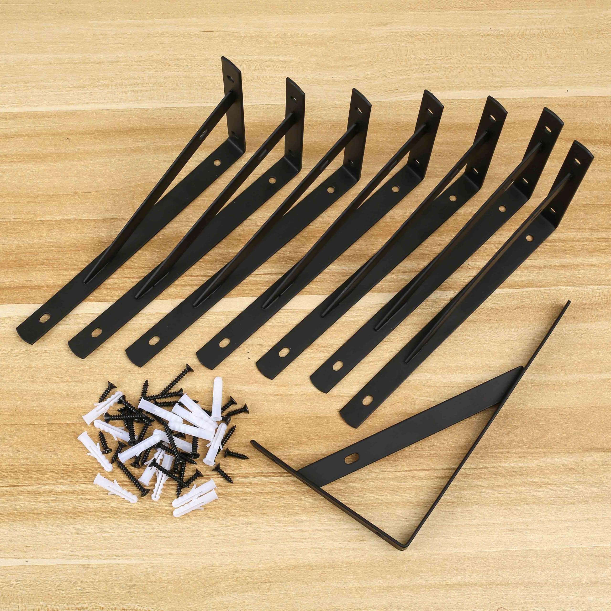 Qiwuhai brackets installed on wall supporting a shelf