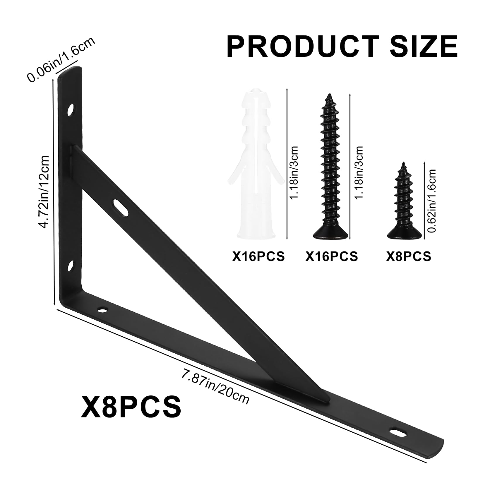 Qiwuhai shelf brackets side angle highlighting discreet mounting
