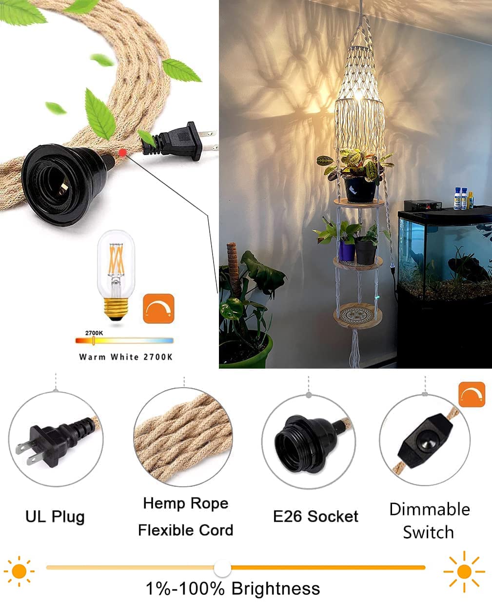 QIYIZM 3-tier hanging plant shelves add greenery and storage in style