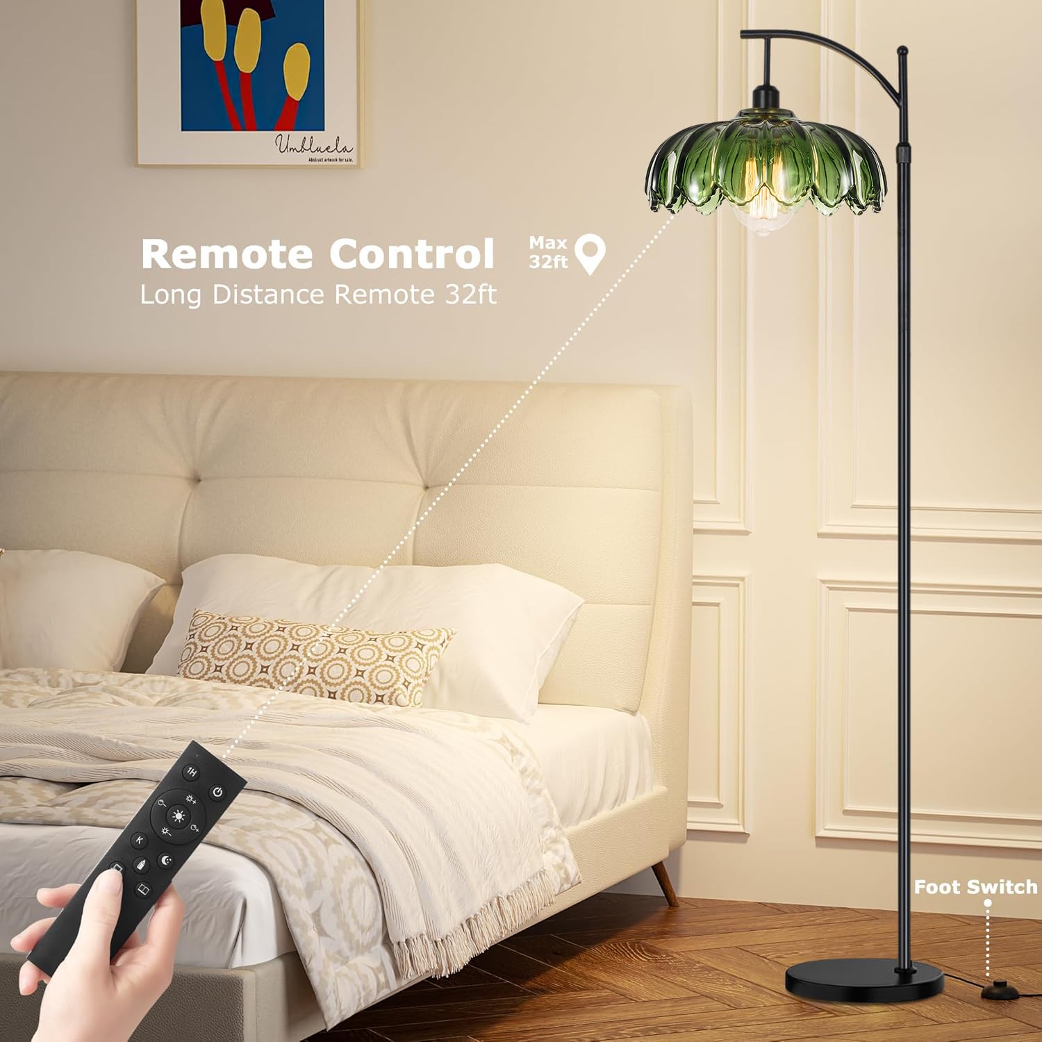 QIYIZM arc floor lamp with foot switch for convenient operation