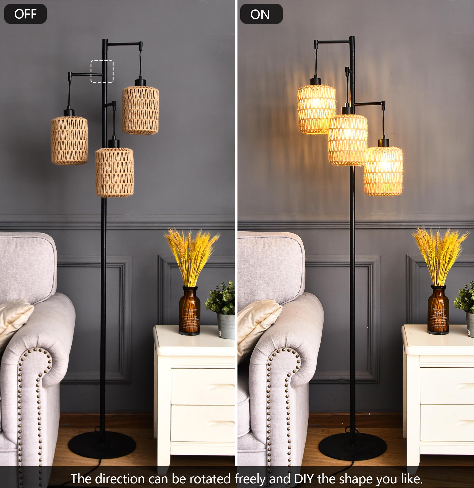 QIYIZM boho rattan shade creates warm ambience in any room