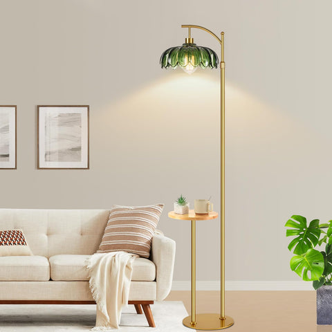 QIYIZM table-and-shelves lamp offers surface storage for decor