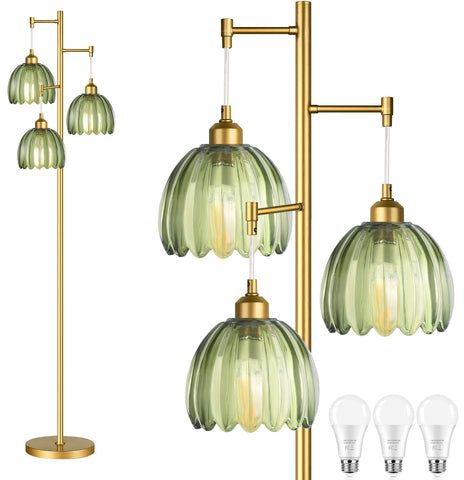 QIYIZM gold floor lamp base in brass provides stable support for living spaces.