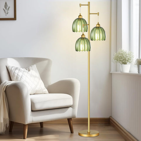 QIYIZM gold floor lamp easy assembly for quick setup.