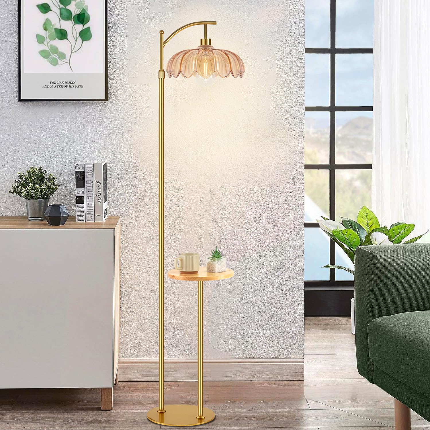 QIYIZM gold floor lamp perfect for weddings and Bohemian decor.