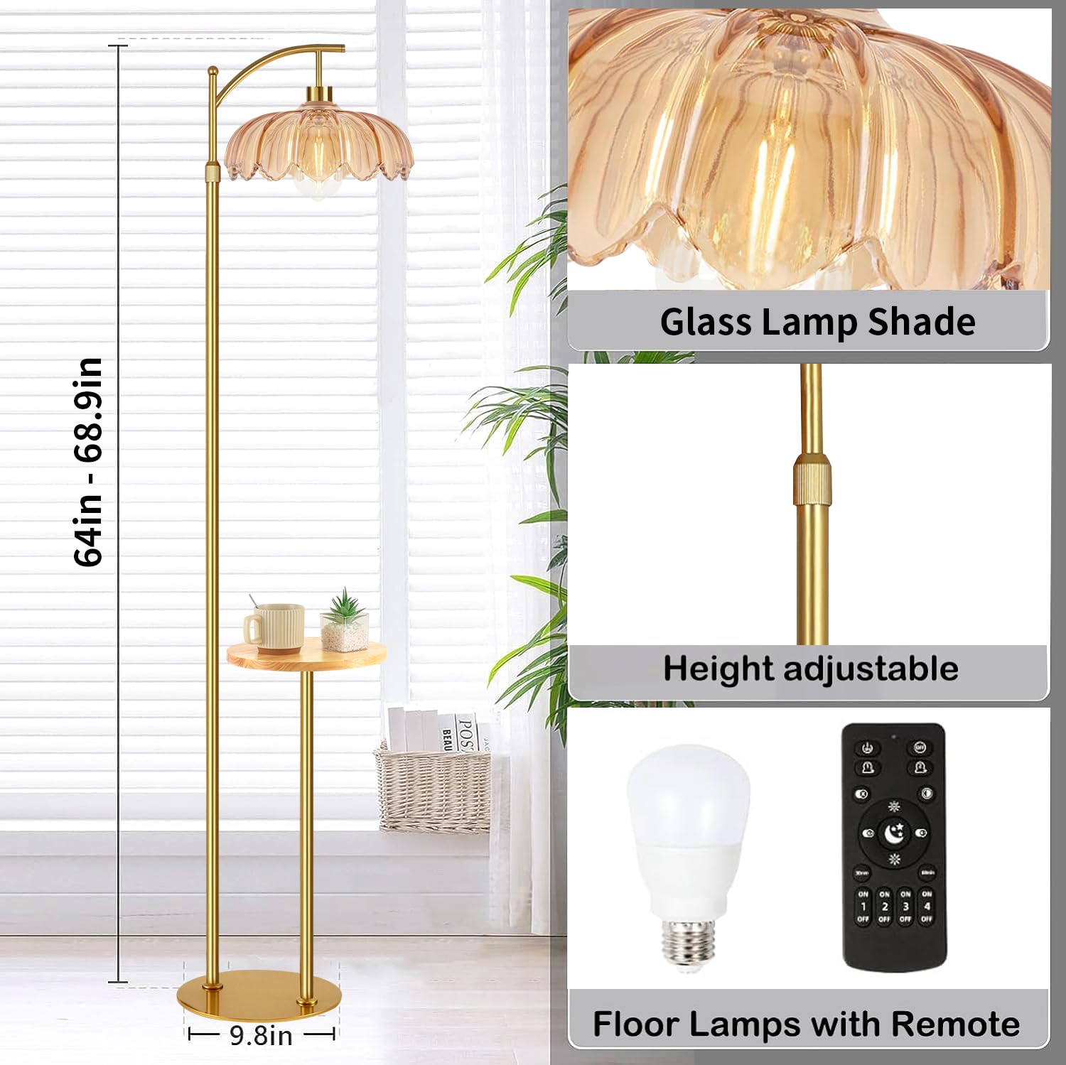 QIYIZM height-adjustable floor lamp adapts to seating and desks.