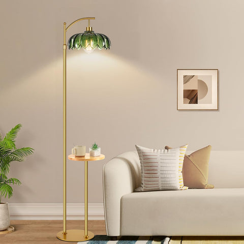 QIYIZM green shade lamp creates soft ambient light for reading