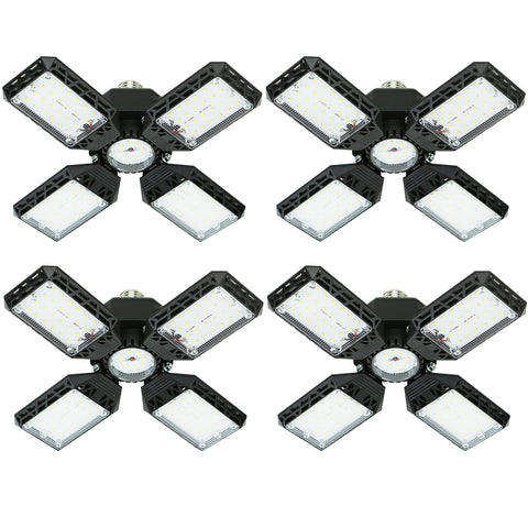 QiyuanLS 4-pack LED garage lights provide shadow-free brightness for garages.